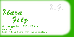 klara filz business card